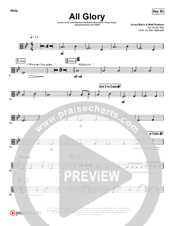 All Glory Viola (Matt Redman / Kierra Sheard)