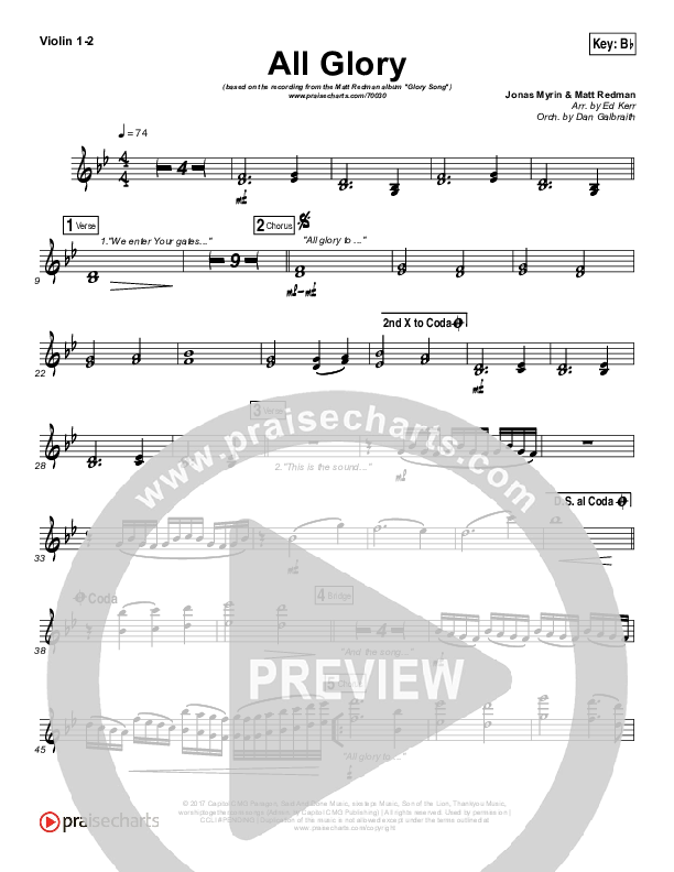 All Glory Violin 1/2 (Matt Redman / Kierra Sheard)