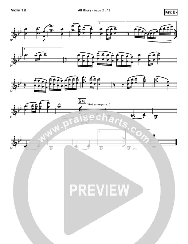 All Glory Violin 1/2 (Matt Redman / Kierra Sheard)