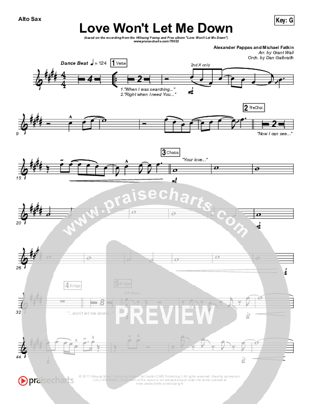 Love Won't Let Me Down Alto Sax (Hillsong Young & Free)
