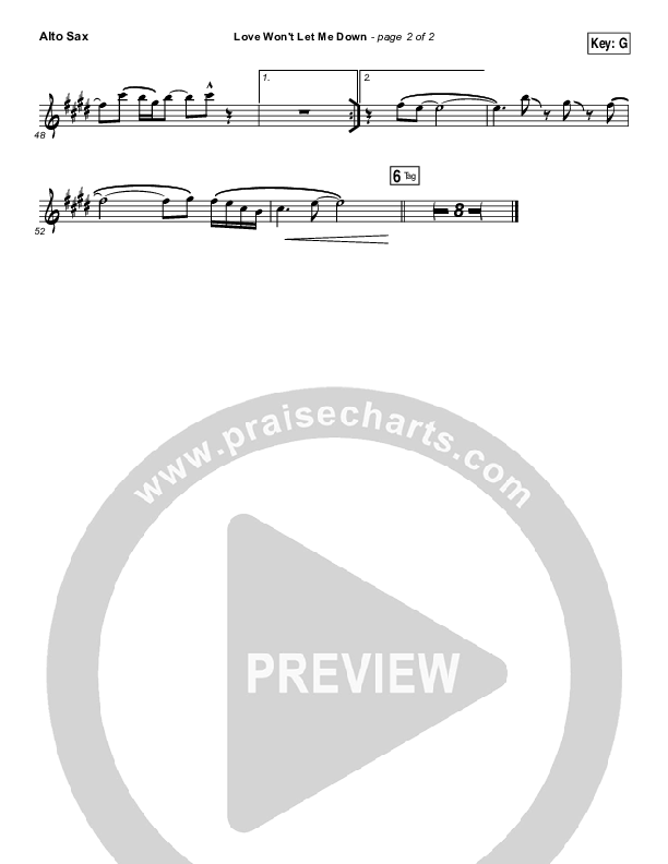 Love Won't Let Me Down Alto Sax (Hillsong Young & Free)