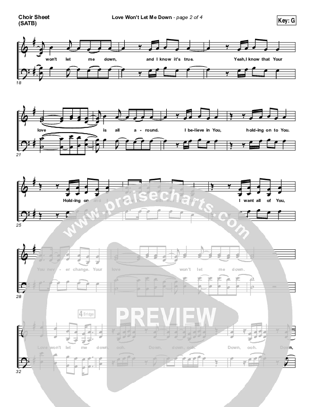 Love Won't Let Me Down Choir Vocals (SATB) (Hillsong Young & Free)