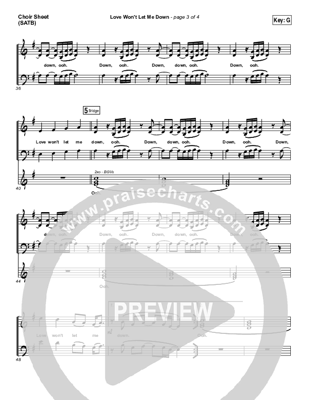 Love Won't Let Me Down Choir Vocals (SATB) (Hillsong Young & Free)