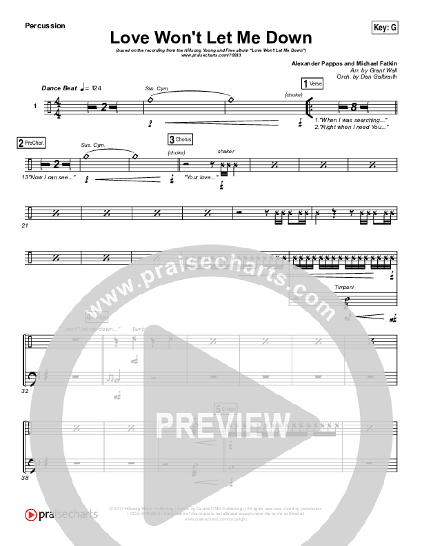 Love Won't Let Me Down Percussion (Hillsong Young & Free)