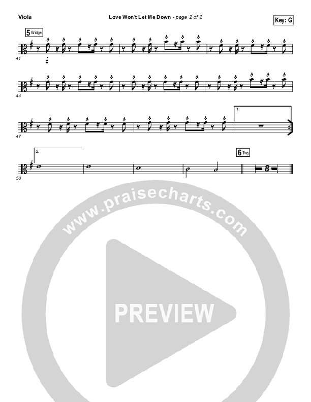 Love Won't Let Me Down Viola (Hillsong Young & Free)