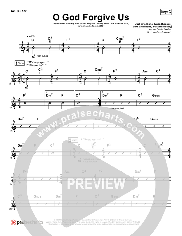 O God Forgive Us Rhythm Chart (for KING & COUNTRY / KB)