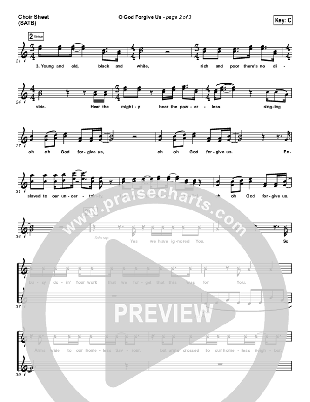 O God Forgive Us Vocal Sheet (SATB) (for KING & COUNTRY / KB)