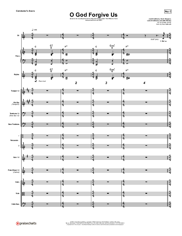 O God Forgive Us Conductor's Score (for KING & COUNTRY / KB)