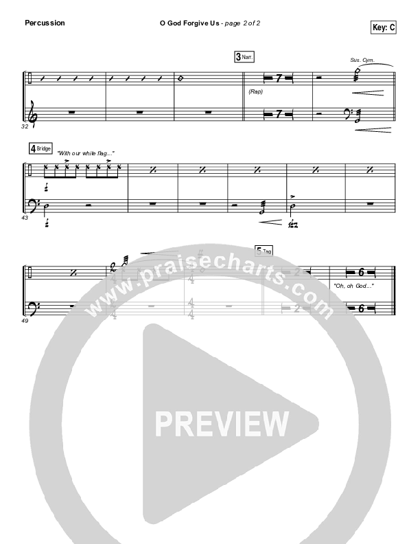 O God Forgive Us Percussion (for KING & COUNTRY / KB)