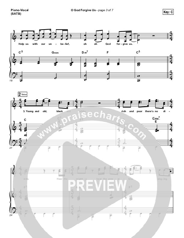 O God Forgive Us Piano/Vocal (SATB) (for KING & COUNTRY / KB)