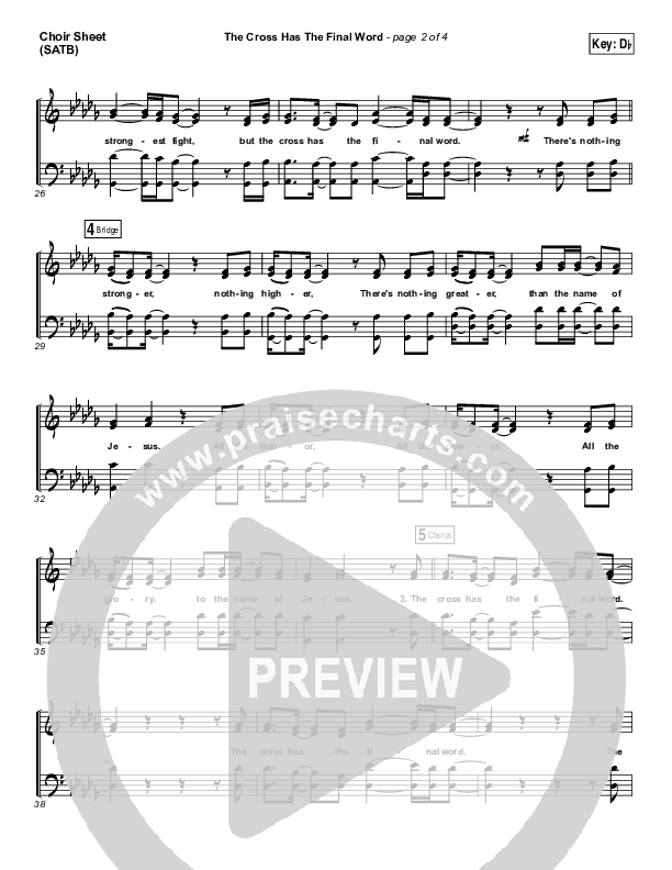 The Cross Has The Final Word Choir Vocals (SATB) (Newsboys / Peter Furler / Michael Tait)