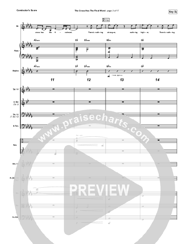 The Cross Has The Final Word Conductor's Score (Newsboys / Peter Furler / Michael Tait)