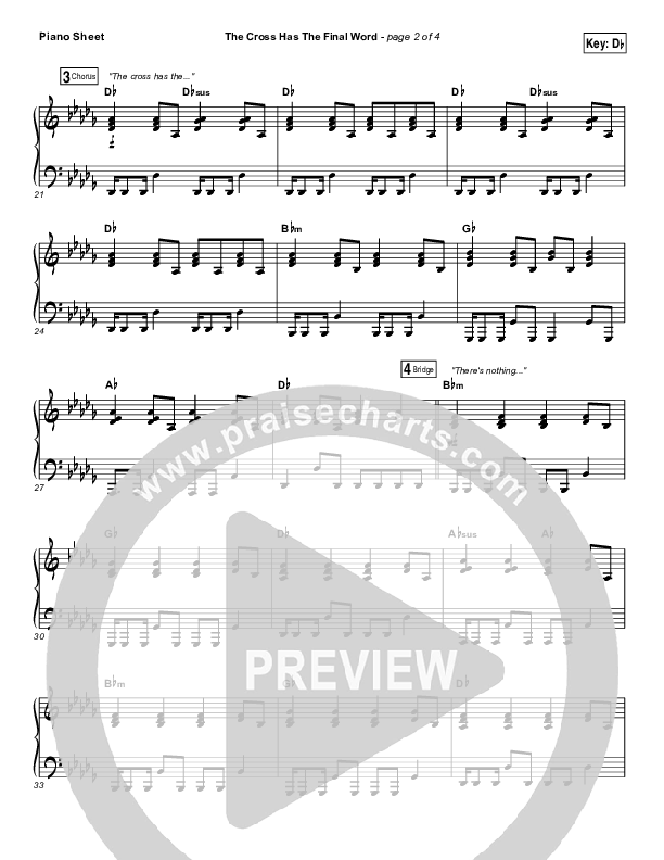 The Cross Has The Final Word Piano Sheet (Newsboys / Peter Furler / Michael Tait)