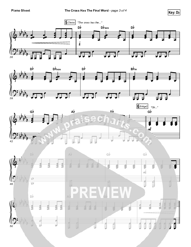 The Cross Has The Final Word Piano Sheet (Newsboys / Peter Furler / Michael Tait)