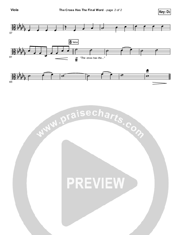 The Cross Has The Final Word Viola (Newsboys / Peter Furler / Michael Tait)