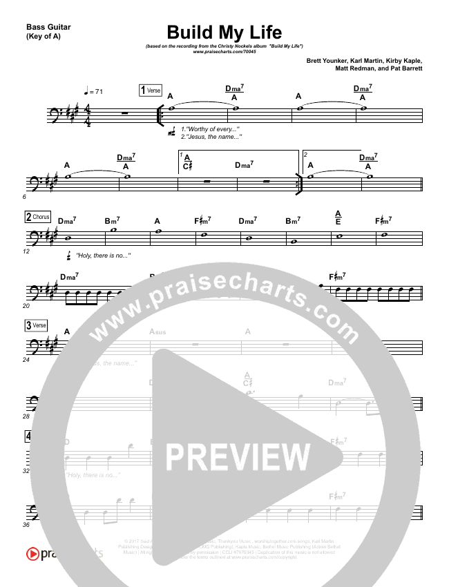 Build My Life Chord Chart