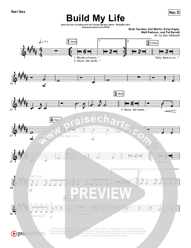 Build My Life Bari Sax (Christy Nockels)