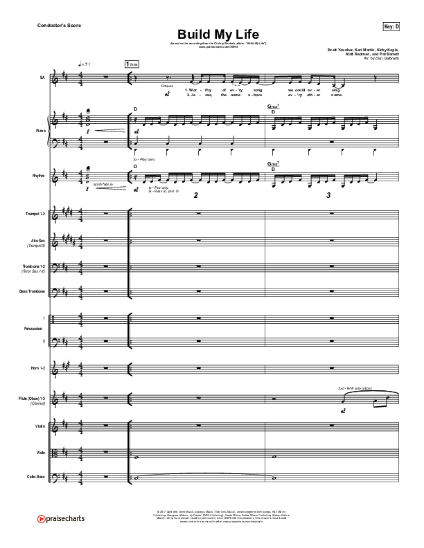 Build My Life Conductor's Score (Christy Nockels)
