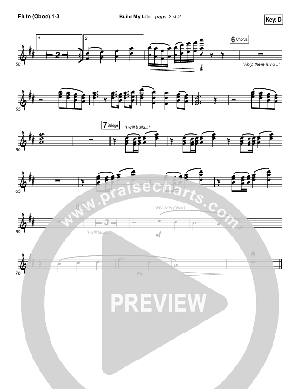 Build My Life Flute/Oboe 1/2/3 (Christy Nockels)