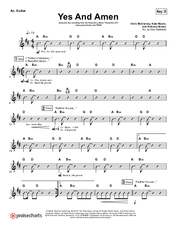 Yes And Amen Acoustic Guitar (Nate Moore / Housefires)