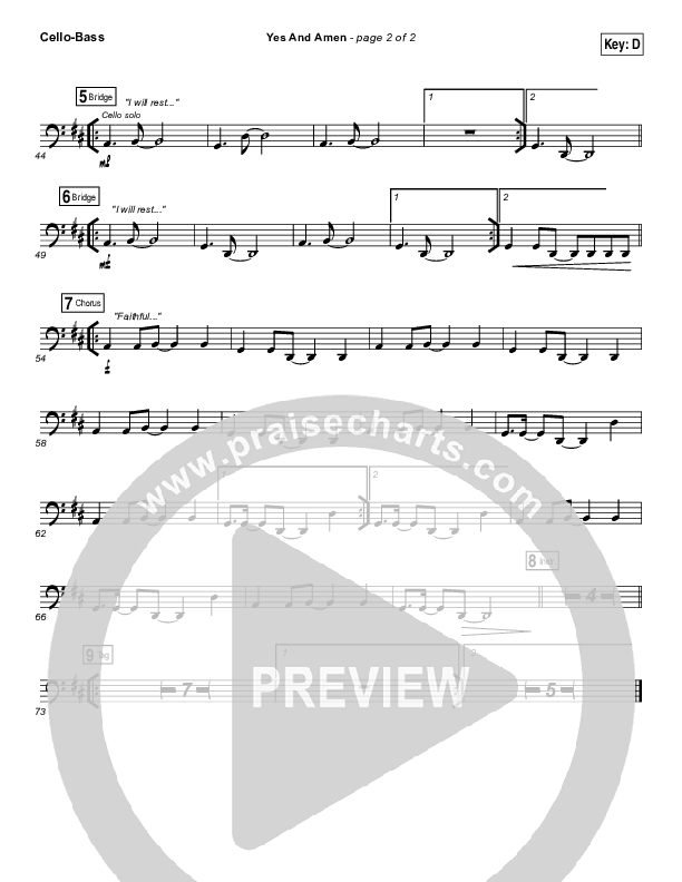 Yes And Amen Cello/Bass (Nate Moore / Housefires)