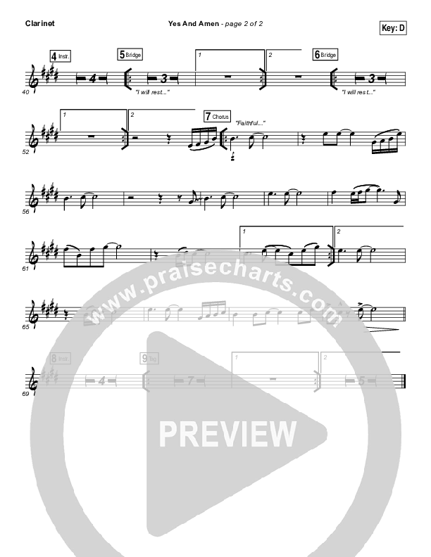 Yes And Amen Clarinet (Nate Moore / Housefires)