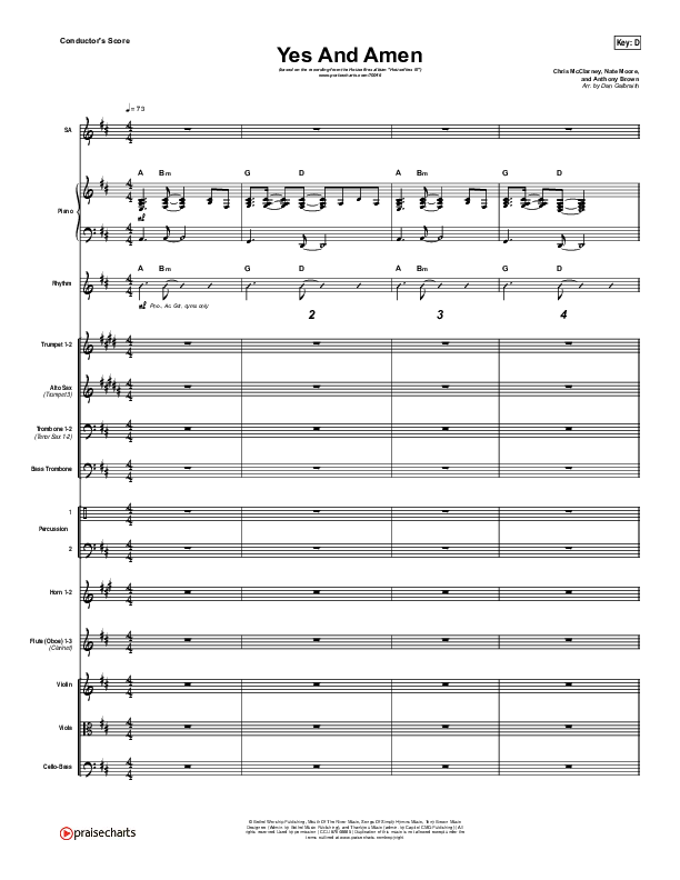 Yes And Amen Conductor's Score (Nate Moore / Housefires)