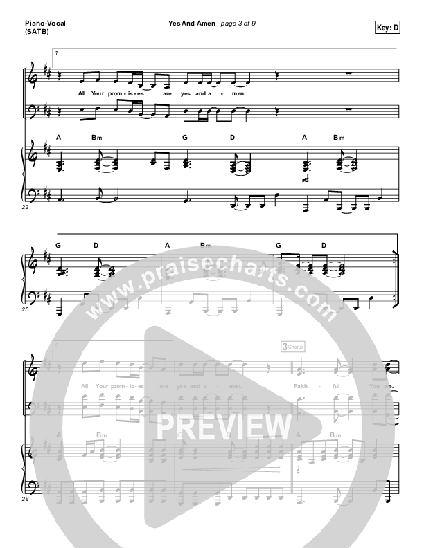 Yes And Amen Piano/Vocal (SATB) (Nate Moore / Housefires)