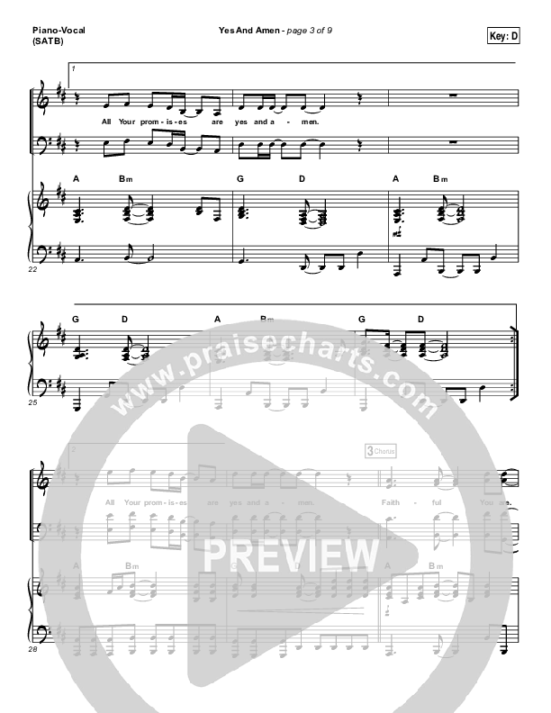 Yes And Amen Piano/Vocal (SATB) (Nate Moore / Housefires)