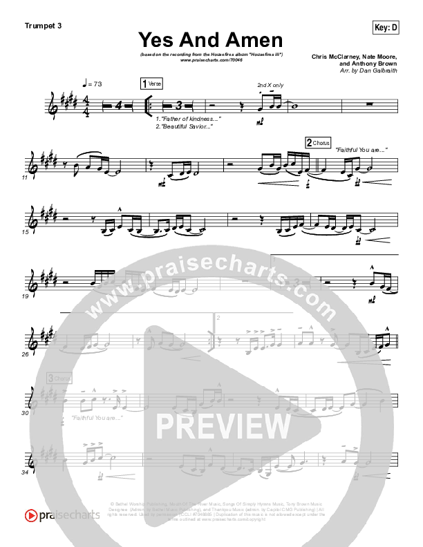 Yes And Amen Trumpet 3 (Nate Moore / Housefires)