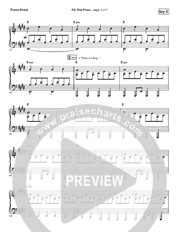 Fill This Place Piano Sheet (Red Rocks Worship)