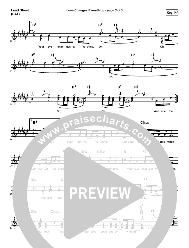 Love Changes Everything Sheet Music PDF (Red Rocks Worship) PraiseCharts
