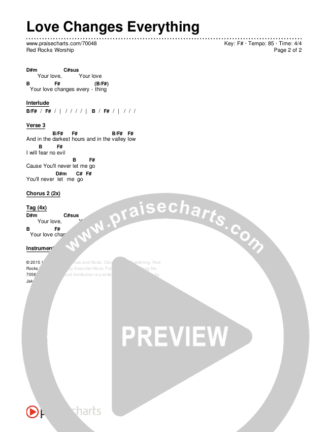 Love Changes Everything Chords & Lyrics (Red Rocks Worship)