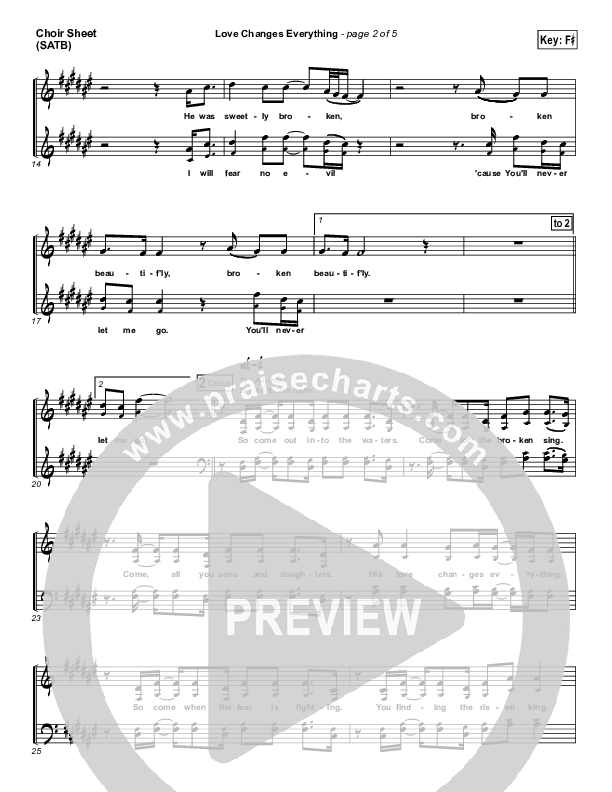 Love Changes Everything Choir Sheet (SATB) (Red Rocks Worship)