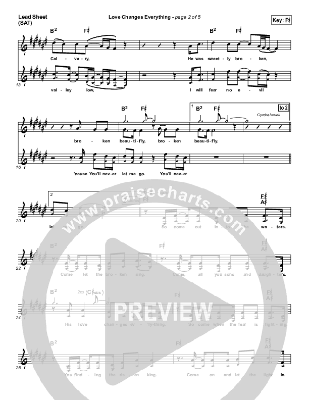 Love Changes Everything Lead Sheet (SAT) (Red Rocks Worship)