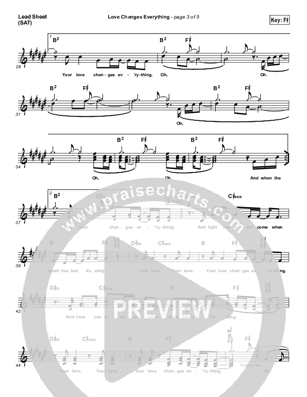 Love Changes Everything Lead Sheet (SAT) (Red Rocks Worship)
