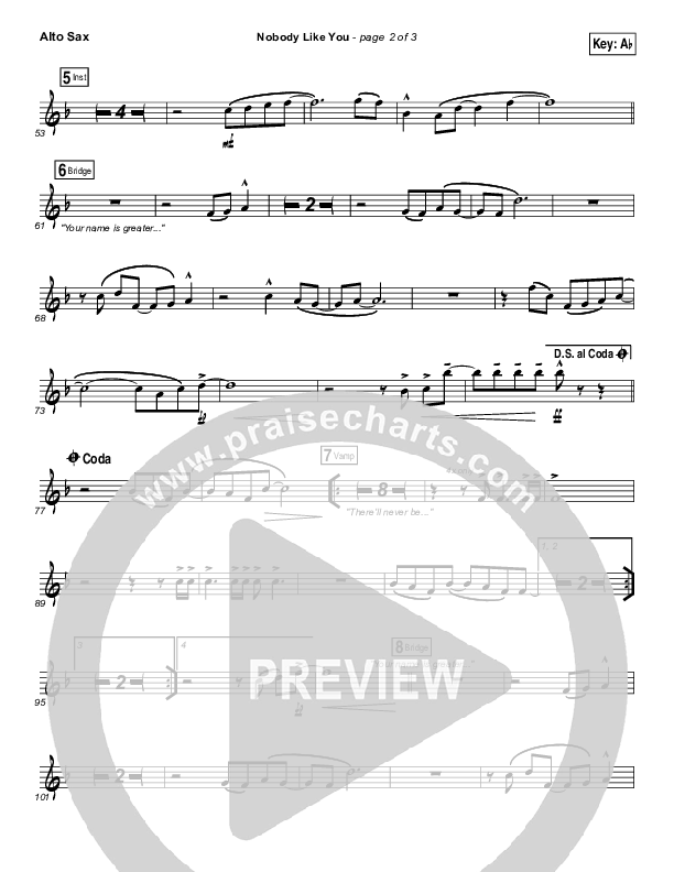 Nobody Like You Alto Sax (Red Rocks Worship)