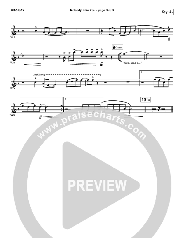 Nobody Like You Alto Sax (Red Rocks Worship)