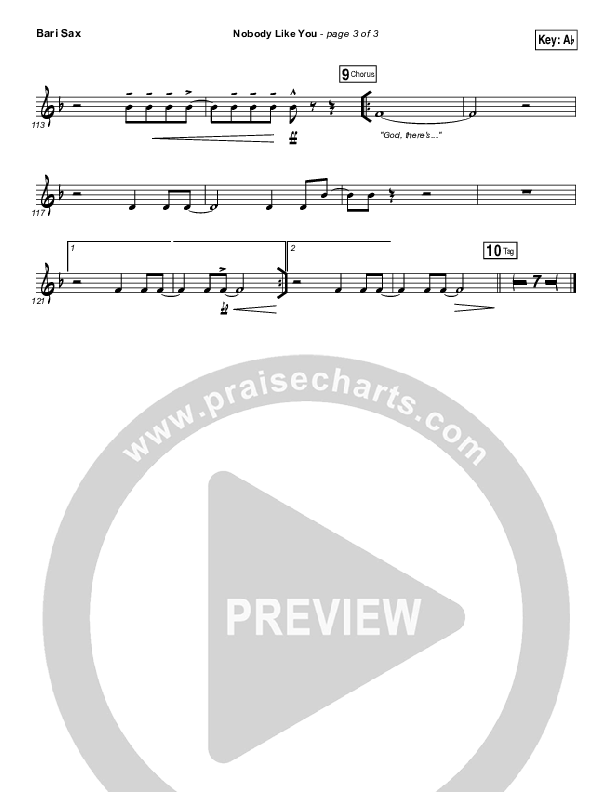 Nobody Like You Bari Sax (Red Rocks Worship)