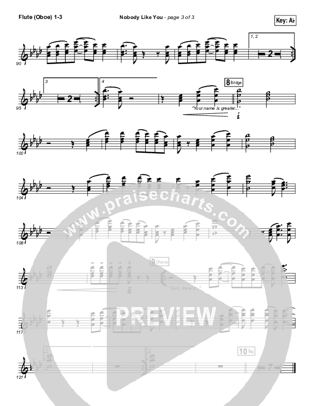 Nobody Like You Flute/Oboe 1/2/3 (Red Rocks Worship)