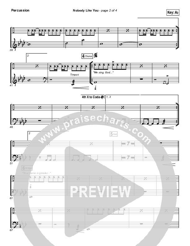 Nobody Like You Percussion (Red Rocks Worship)