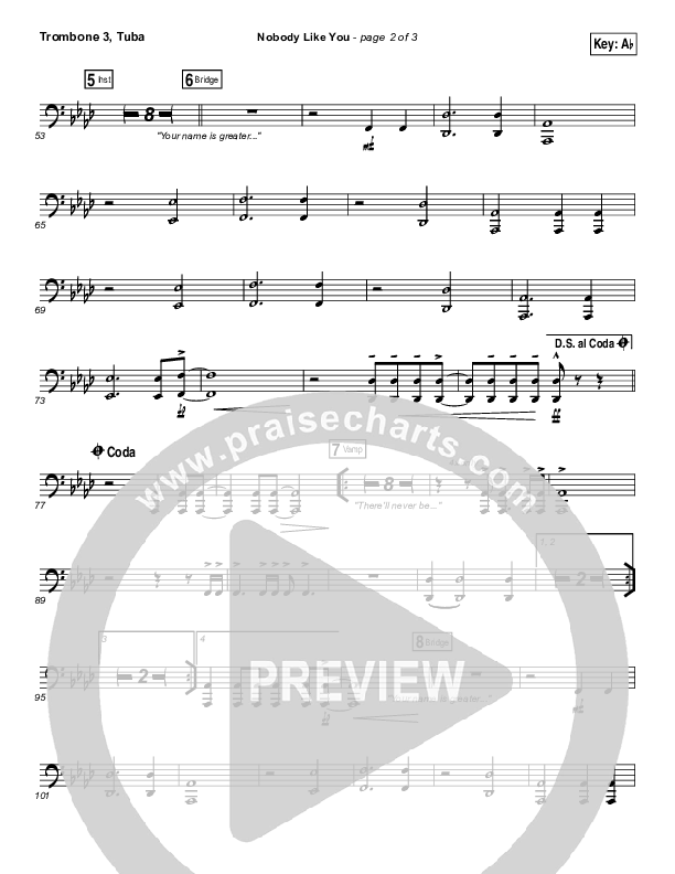 Nobody Like You Trombone 3/Tuba (Red Rocks Worship)