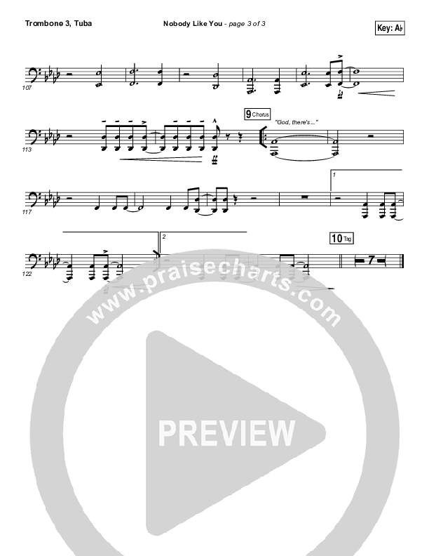 Nobody Like You Trombone 3/Tuba (Red Rocks Worship)