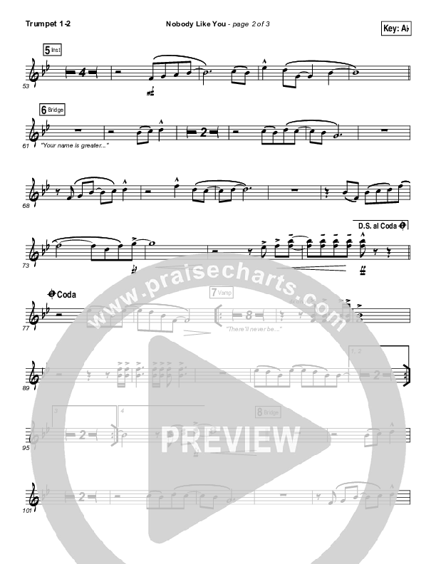 Nobody Like You Trumpet 1,2 (Red Rocks Worship)