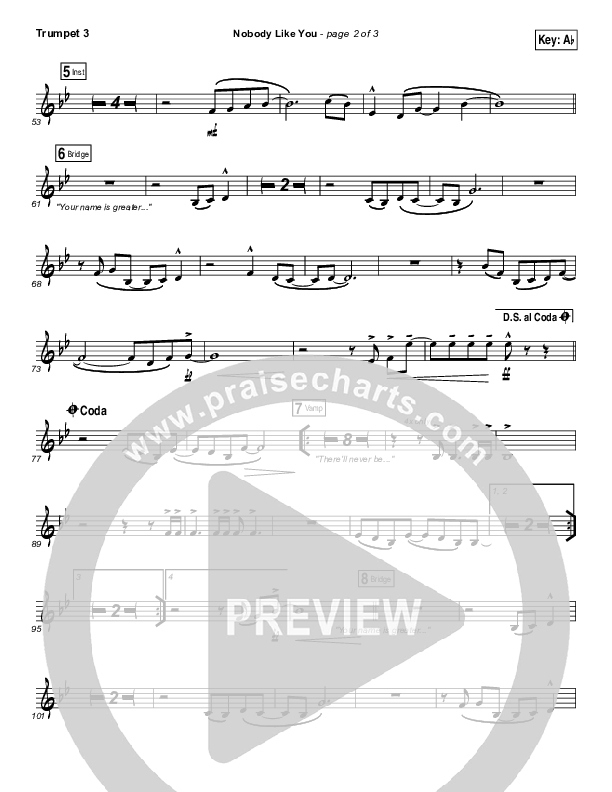 Nobody Like You Trumpet 3 (Red Rocks Worship)