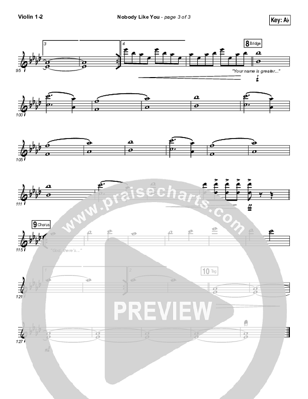 Nobody Like You Violin 1/2 (Red Rocks Worship)