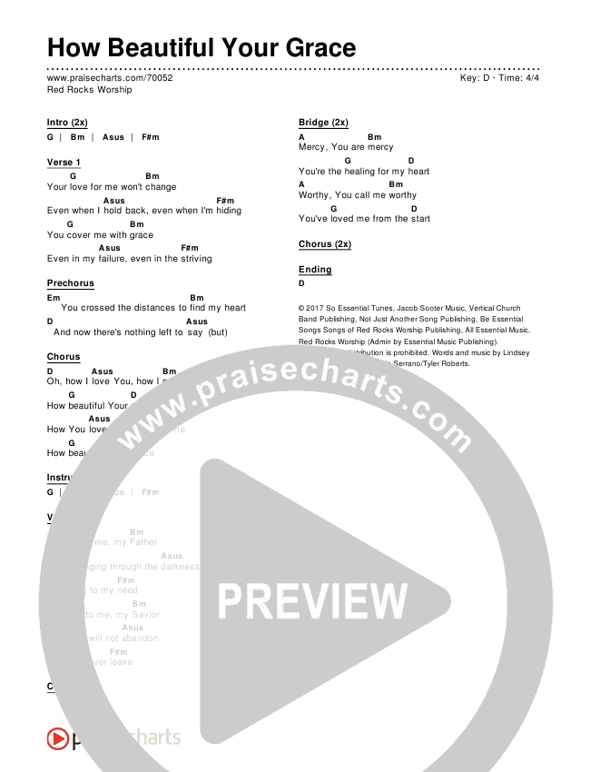 How Beautiful Your Grace Chords & Lyrics (Red Rocks Worship)