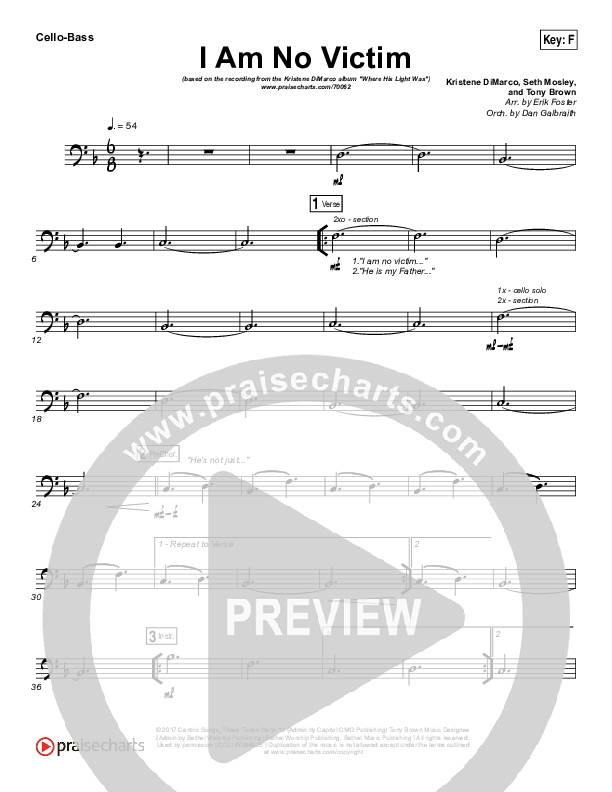 I Am No Victim Cello/Bass (Kristene DiMarco)