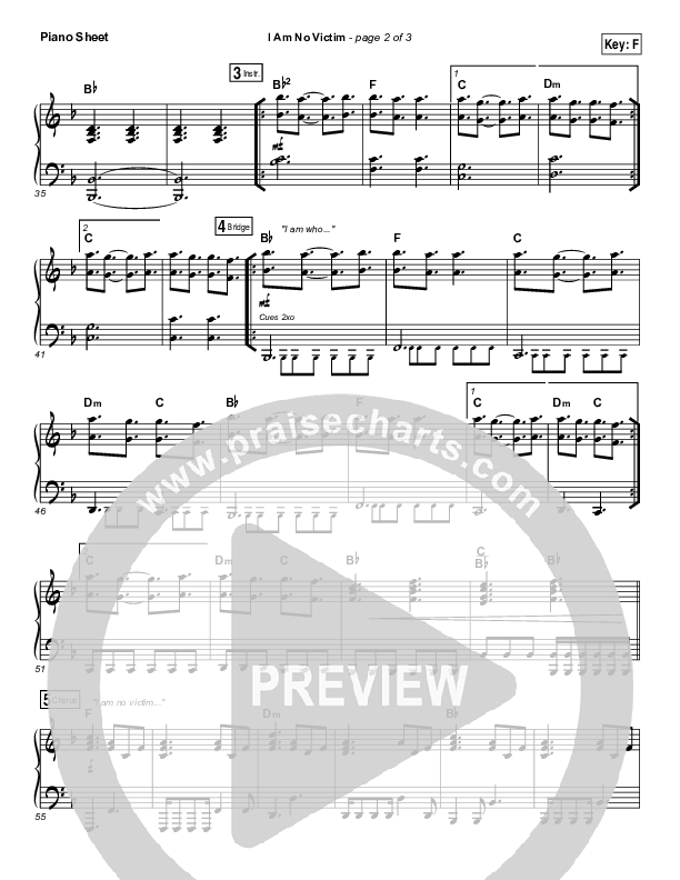 I Am No Victim Piano Sheet (Kristene DiMarco)