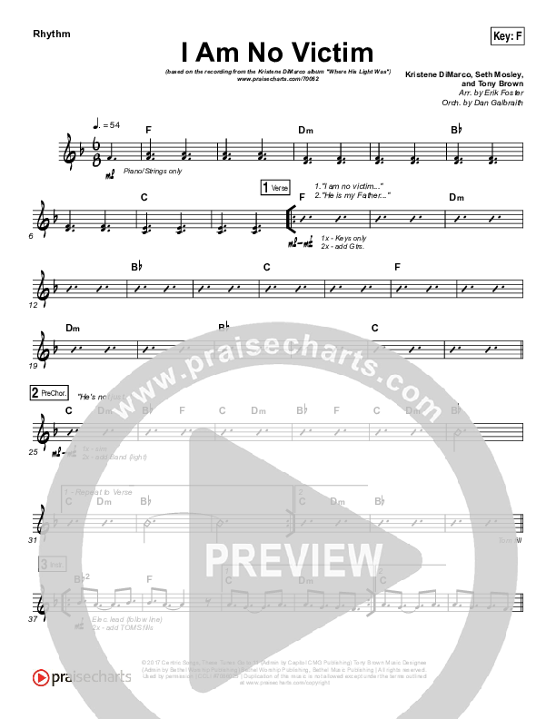 I Am No Victim Rhythm Chart (Kristene DiMarco)